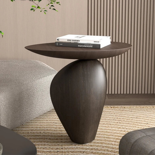 Creative Edge Side Table - Asymmetrical Accent Table with Sculptural Design