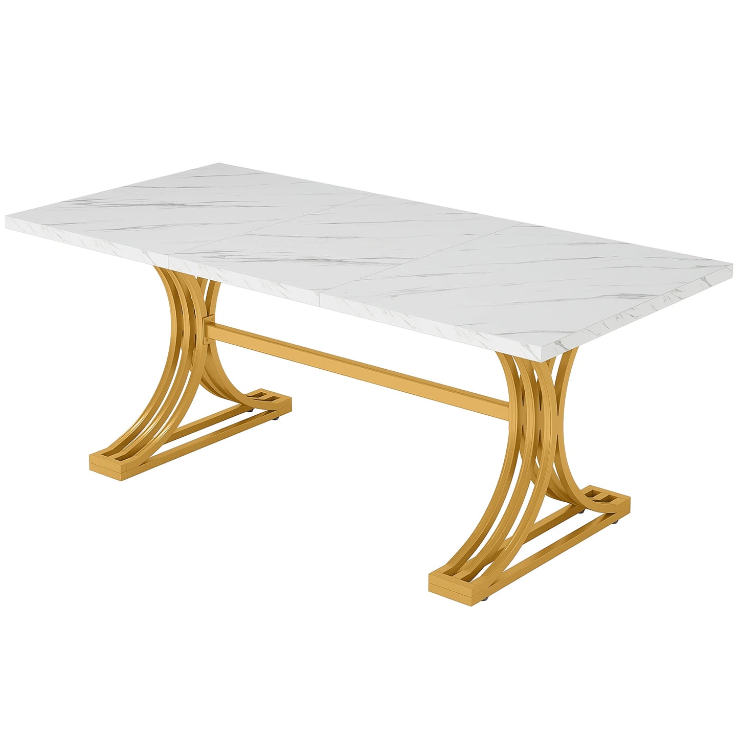 Rectangular Marble Top Dining Table